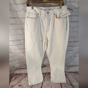 Elizabeth & James High Waist White Straight Jeans 12
